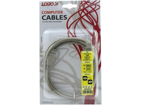USB-logotyp USB-A - USB-A-kabel 1,8 m Vit (17058)