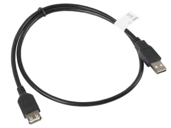 Lanberg - USB-forlengelseskabel - USB (hann) til USB (hunn) - USB 2.0 - 300 V - 70 cm - svart