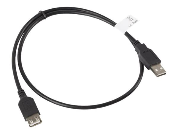 Lanberg - USB-forlengelseskabel - USB (hann) til USB (hunn) - USB 2.0 - 300 V - 70 cm - svart