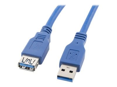 Lanberg - USB-forlengelseskabel - USB-type A (hann) til USB-type A (hunn) - USB 3.0 - 1.8 m - blå