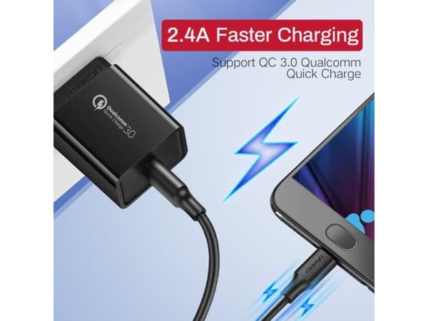 Kabel USB do Micro USB UGREEN QC 3.0 2.4A 1.5m (biały)