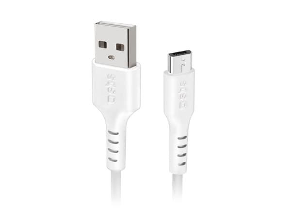 SBS TECABLEMICROW, 1 m, Micro-USB B, USB A, USB 2.0, Hvit