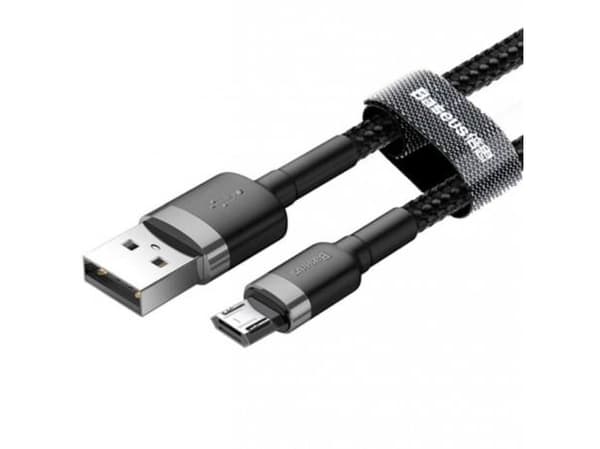 Baseus CAMKLF-CG1, 2 m, USB A, Micro-USB B, Svart, Grå