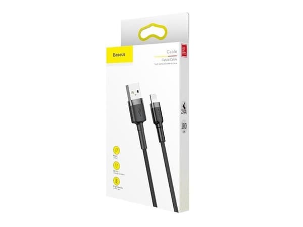 Baseus CAMKLF-CG1, 2 m, USB A, Micro-USB B, Svart, Grå