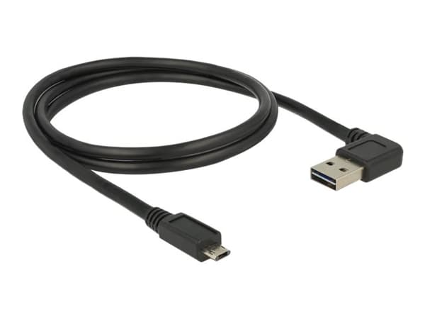 Delock EASY-USB - USB-kaapeli - Micro-USB Type B (han) omvendelig til USB (han) 90° vinklet, omvendelig - USB 2.0 - 1 m - lajittelu