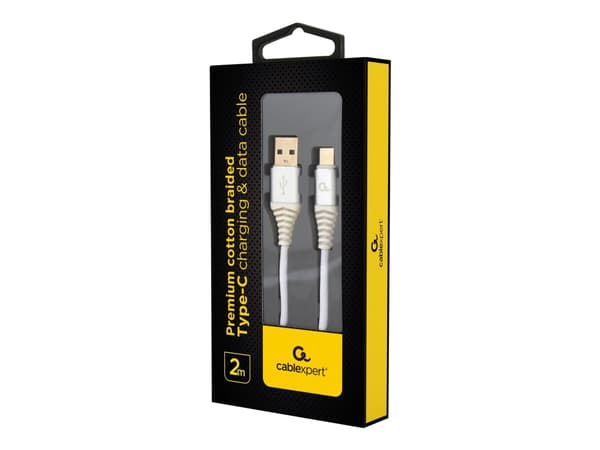 Cablexpert Premium - USB-kabel - 24 pin USB-C (hann) til USB (hann) - USB 2.0 - 2.1 A - 2 m - sølv, hvit