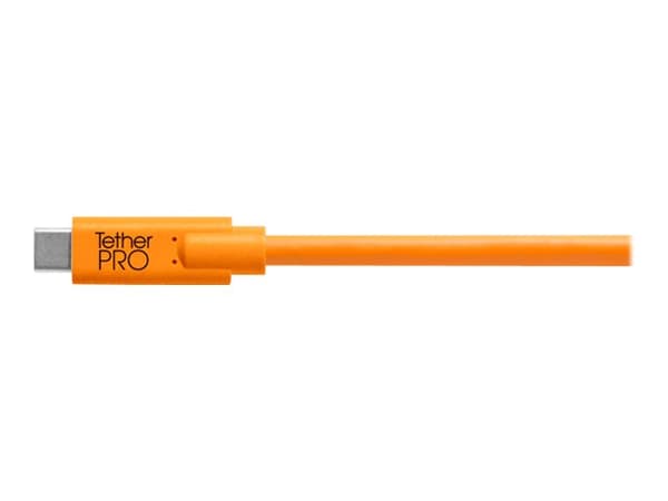 Tether Tools TetherPro - USB-kabel - 24 pin USB-C (hane) till mikro-USB typ B (hane) - USB 2.0 - 3 A - 4.6 m - högsynligt orange