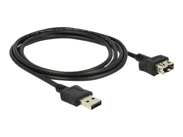 Delock EasyUSB ShapeCable - USB-förlängningskabel - USB (hona) till USB (hane) - USB 2.0 - 2 m - reversibla kontakter - svart