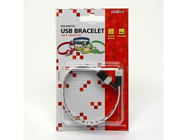 USB-logotyp USB-A - microUSB-kabel 0,25 m Rosa