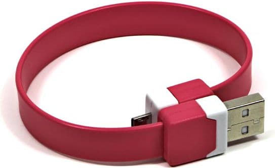 USB-logotyp USB-A - microUSB-kabel 0,25 m Rosa