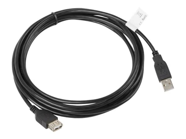 Lanberg - USB-förlängningskabel - USB (hane) till USB (hona) - USB 2.0 - 3 m - svart