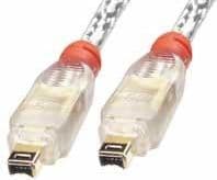 Lindy Premium FireWire-kabel 4/4, 10m, Hanstik/Hanstik, 10 m