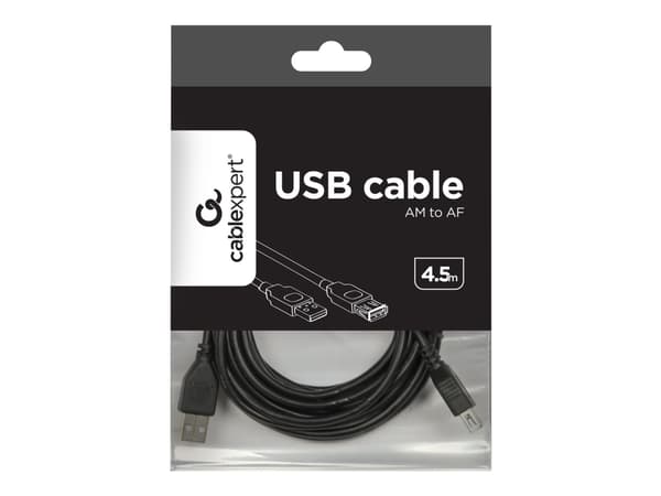 Gembird CCP-USB2-AMAF-15C - USB-förlängningskabel - USB (hona) till USB (hane) - USB 2.0 - 4.5 m - formpressad - svart