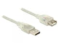 Miniatyrbild 3 av 4: Delock - USB-förlängningskabel - USB (hona) till USB (hane) - USB 2.0 - 1.5 m - transparent