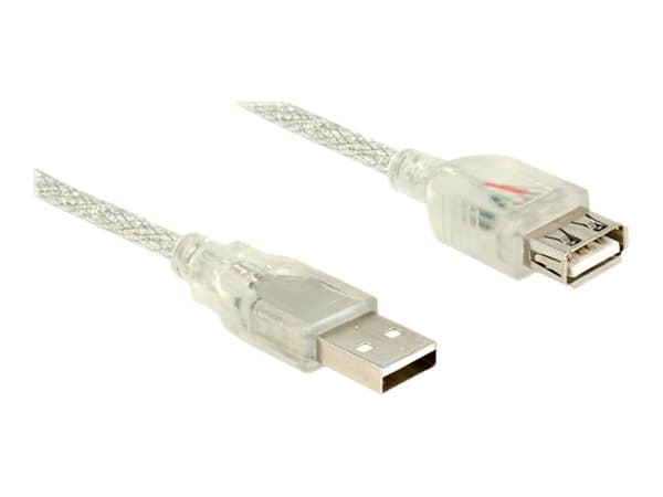 Delock - USB-förlängningskabel - USB (hona) till USB (hane) - USB 2.0 - 1.5 m - transparent