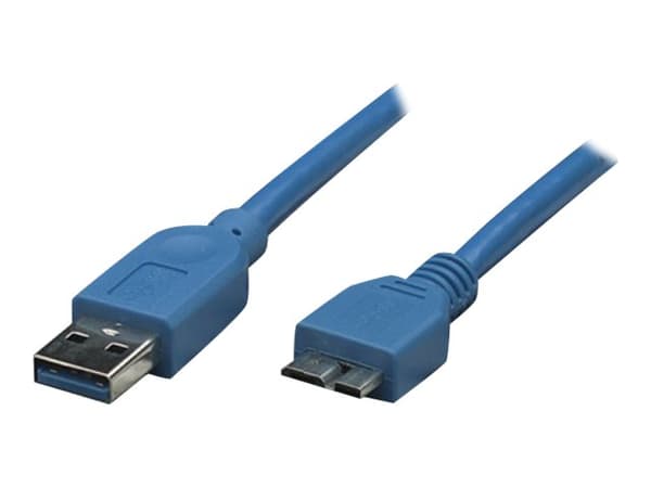 TECHly - USB-kabel - Micro-USB typ B (hane) till USB typ A (hane) - USB 3.0 - 1 m - formpressad - blå