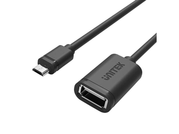 Unitek - USB-adapter - USB (hunn) til Micro-USB type B (hann) - USB 2.0 OTG - 20 cm - svart