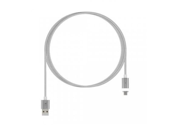 Maclean MCE160 Metal magnetic data cable 1m micro USB Quick & Fast Charge silver - IKKE med lightning adapter