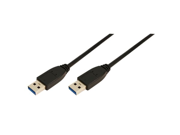 LogiLink 2m USB A - USB A 3.0 M/M, 2 m, USB A, USB A, USB 3.2 Gen 1 (3.1 Gen 1), Hane/Hane, Svart