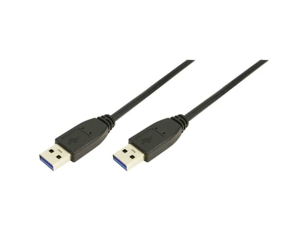 LogiLink 2m USB A - USB A 3.0 M/M, 2 m, USB A, USB A, USB 3.2 Gen 1 (3.1 Gen 1), Hane/Hane, Svart