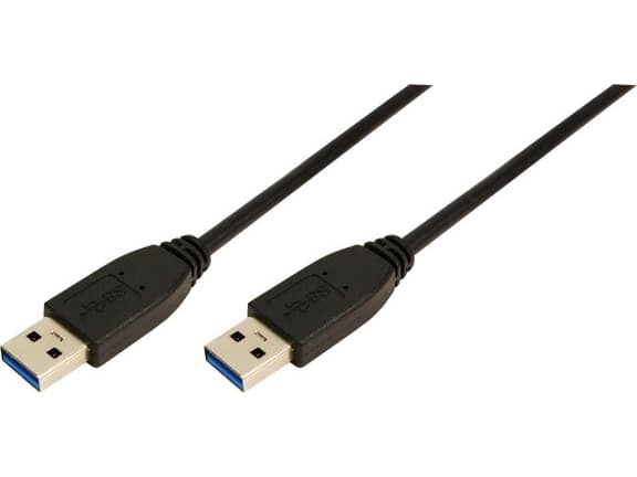 LogiLink 2m USB A - USB A 3.0 M/M, 2 m, USB A, USB A, USB 3.2 Gen 1 (3.1 Gen 1), Hane/Hane, Svart