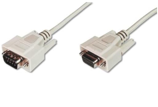 ASSMANN - Seriell förlängningskabel - DB-9 (hona) till DB-9 (hane) - 10 m - formpressad, tumskruvar - beige