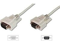 ASSMANN - Seriell förlängningskabel - DB-9 (hona) till DB-9 (hane) - 10 m - formpressad, tumskruvar - beige