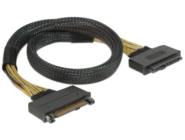 Delock - SATA-forlengelseskabel - U.2 (SFF-8639) (hann) til U.2 (SFF-8639) (hunn) - 50 cm - svart