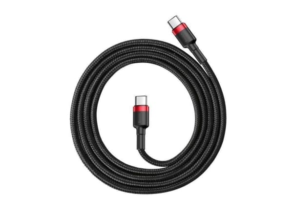 Baseus Cafule - USB-kabel - 24 pin USB-C (hann) til 24 pin USB-C (hann) - USB 2.0 - 20 V - 3 A - 1 m - USB Power Delivery (3A, 60W), støtte for Power