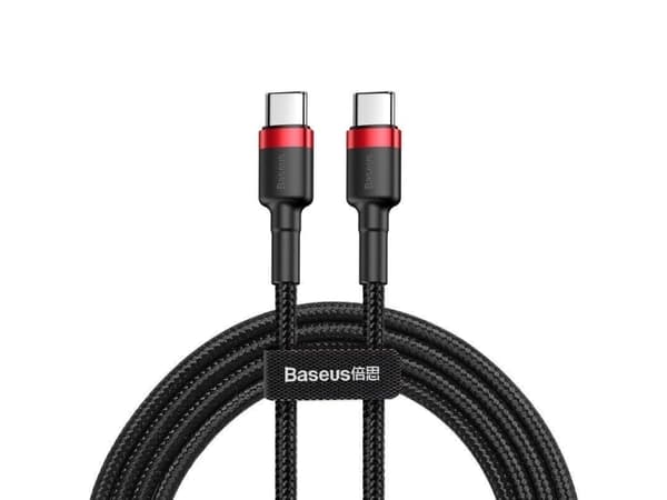 Baseus Cafule - USB-kabel - 24 pin USB-C (hann) til 24 pin USB-C (hann) - USB 2.0 - 20 V - 3 A - 1 m - USB Power Delivery (3A, 60W), støtte for Power