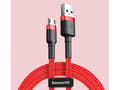 Miniatyrbild 5 av 5: USB- till Micro USB-kabel Baseus Cafule 2.4A 1m (röd)