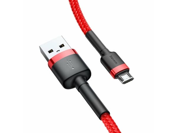 USB- till Micro USB-kabel Baseus Cafule 2.4A 1m (röd)