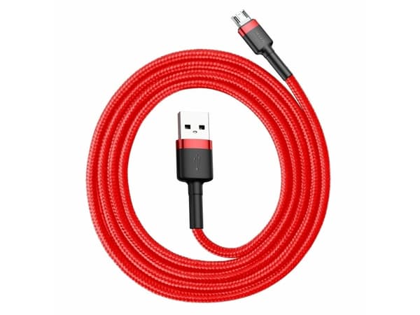USB- till Micro USB-kabel Baseus Cafule 2.4A 1m (röd)
