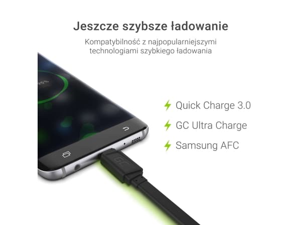 Green Cell - USB-kabel - mikro-USB typ B (hane) till USB (hane) - 25 cm - platt - svart