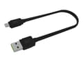 Miniatyrbild 1 av 5: Green Cell - USB-kabel - mikro-USB typ B (hane) till USB (hane) - 25 cm - platt - svart