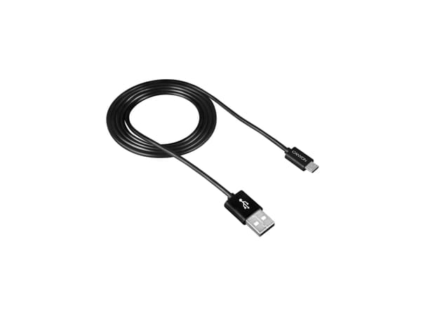 Canyon CNE-USBM1B, 1 m, USB A, Micro-USB A, USB 2.0, Svart