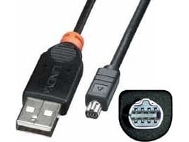 Lindy USB Digital Camera Cable, 2 m, USB A, Hankjønn/hankjønn, Sort