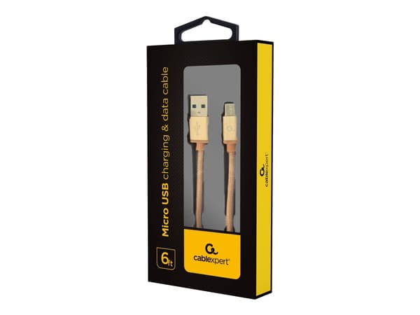 Cablexpert - USB-kabel - mikro-USB typ B (hane) till USB (hane) - USB 2.0 - 1.8 m - guld
