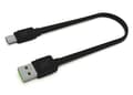 Miniatyrbild 3 av 5: Green Cell GCmatte - USB-kabel - 24 pin USB-C (hane) till USB (hane) - 25 cm - platt - svart