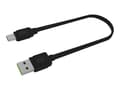 Miniatyrbild 1 av 5: Green Cell GCmatte - USB-kabel - 24 pin USB-C (hane) till USB (hane) - 25 cm - platt - svart