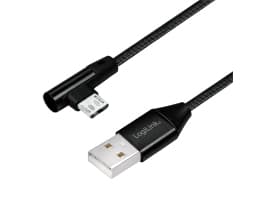 LogiLink CU0141, 0,3 m, USB A, Micro-USB B, USB 2.0, 0,48 Gbit/s, Svart
