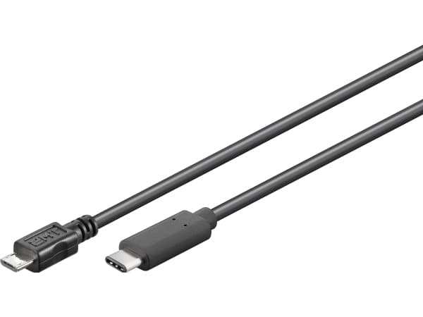 Goobay 67895, 0,2 m, Micro-USB B, USB C, USB 2.0, 0,48 Gbit/s, Svart
