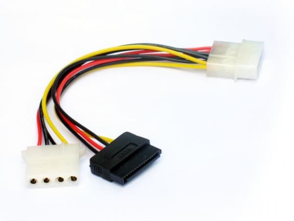 Gembird CC-SATA-PSY2 - Strømforsyningsadapter - 4-PIN intern strøm, SATA strøm til 4-PIN intern strøm (han) - 13,5 cm