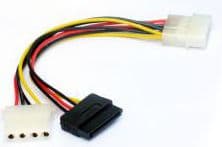 Gembird CC-SATA-PSY2 - Strømforsyningsadapter - 4-PIN intern strøm, SATA strøm til 4-PIN intern strøm (han) - 13,5 cm