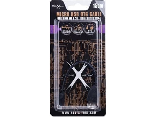 NATEC NKA-0614, 0,15 m, USB A, Micro-USB B, USB 2.0, Hane/Hona, Svart