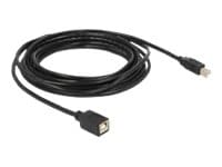Delock - USB-förlängningskabel - USB typ B (hona) till USB typ B (hane) - USB 2.0 - 5 m - svart