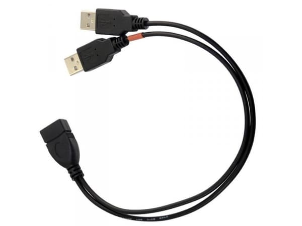 ALLNET 133298, 2 x USB A, USB A, USB 2.0, Uros/naaras, Musta