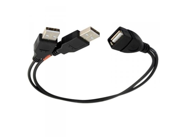 ALLNET 133298, 2 x USB A, USB A, USB 2.0, Uros/naaras, Musta