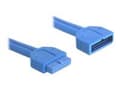 Miniatyrbild 1 av 5: Delock USB 3.0 Pin Header - USB-förlängningskabel - 19-stifts USB 3.0-kontakt (hane) till 19-stifts USB 3.0-kontakt (hona) - USB 3.0 - 45 cm - blå