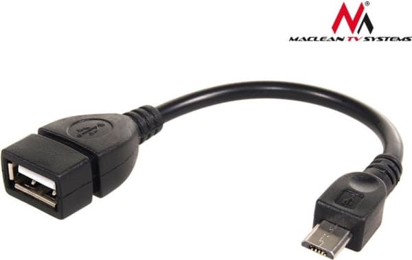 Maclean MCTV-696 - USB-kabel - USB (hona) till mikro-USB typ B (hane) - USB 2.0 OTG - 15 cm - svart
